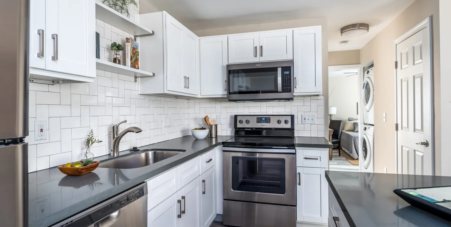 Quartz kitchen counter detail